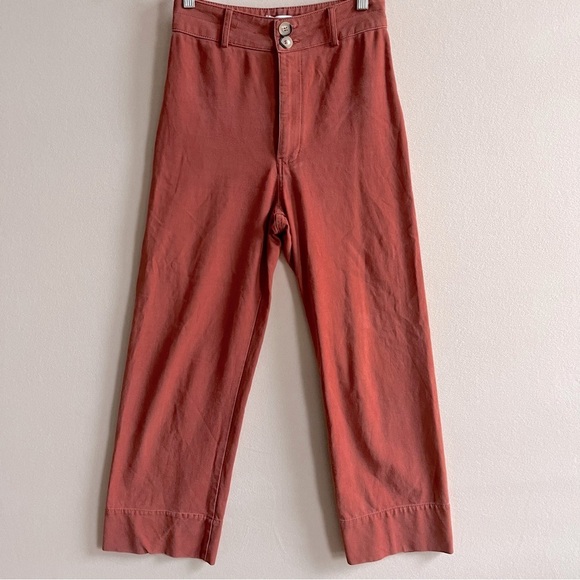 Maria Stanley Wide Leg Luna Salsa Rust Pants in 0 Cropped - Picture 2 of 16